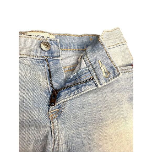 Abercrombie Kids 13/14 Midi Shorts Rainbow Light Wash Denim - Picture 4 of 5